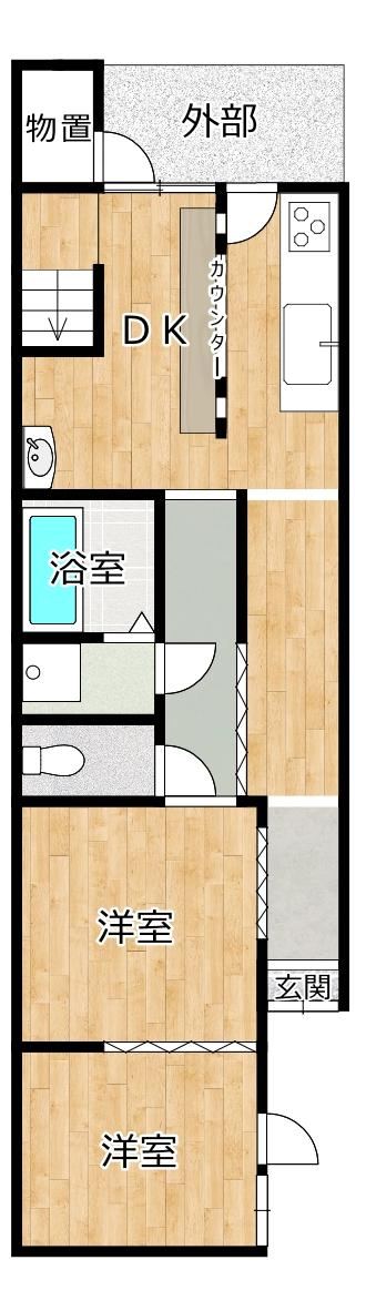 2DK house in Kamigyo Ward