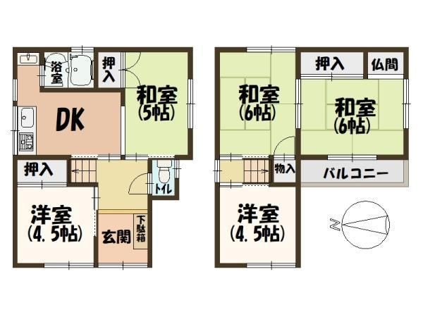 5DK house in Ikaruga, Ikoma District, Nara - Photo 1