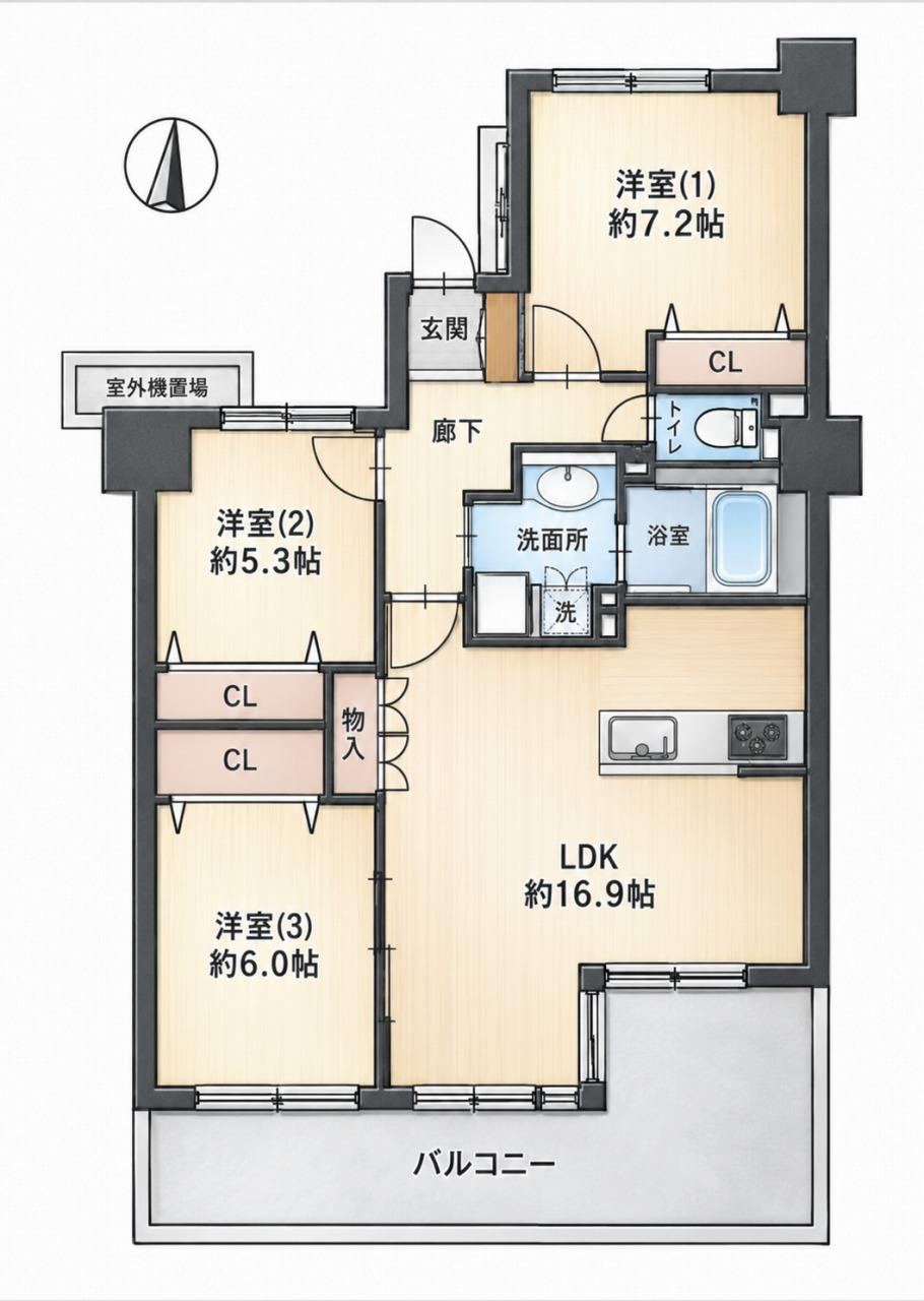 3LDK apartment in Takatsu Ward, Kawasaki, Kanagawa - Photo 1