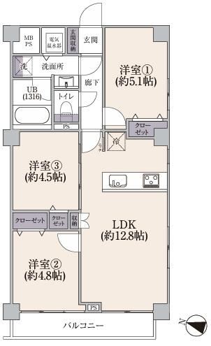 3LDK apartment in Kawasaki Ward, Kawasaki, Kanagawa - Photo 1
