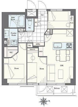 2LDK+S apartment in Shinjuku Ward, Tokyo - Photo 1