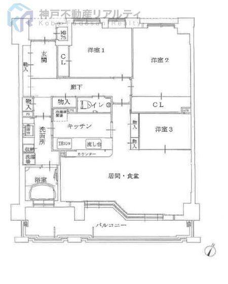 3LDK apartment in Nishinomiya, Hyogo - Photo 1
