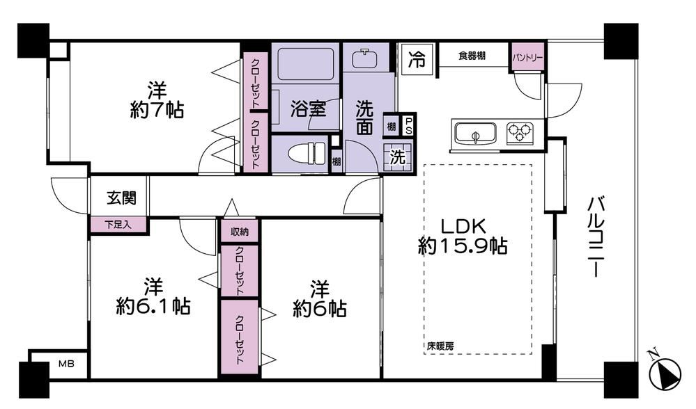 3LDK apartment in Toda, Saitama - Photo 1