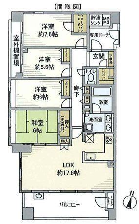 4LDK apartment in Kanagawa Ward, Yokohama