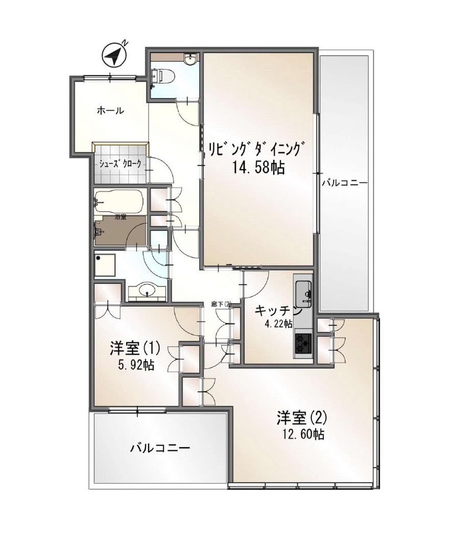 2LDK apartment in Kita Ward, Osaka - Photo 1