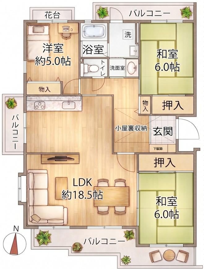 3LDK apartment in Takatsuki, Osaka - Photo 1