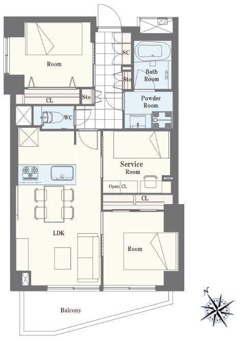 2LDK+S apartment in Meguro Ward, Tokyo - Photo 1