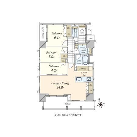 3LDK apartment in Minato Ward, Tokyo - Photo 1