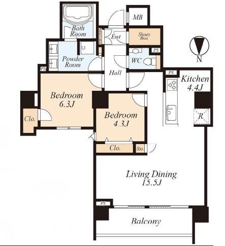 2LDK apartment in Shinagawa Ward, Tokyo - Photo 1