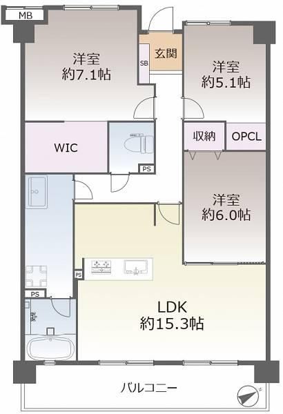3LDK apartment in Kita Ward, Kobe, Hyogo - Photo 1