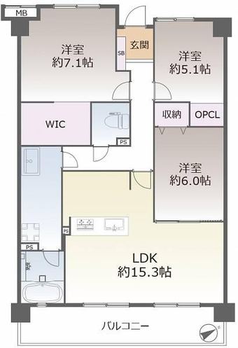 3LDK apartment in Kita Ward, Kobe