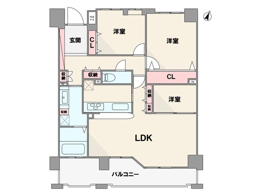3LDK apartment in Nishinomiya, Hyogo - Photo 1