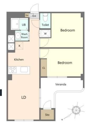 2LDK apartment in Soka, Saitama - Photo 1