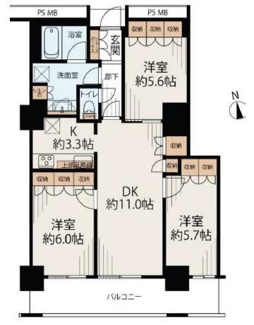 3LDK apartment in Nishi Ward, Osaka - Photo 1