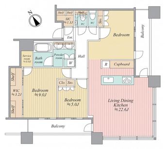 3LDK+S apartment in Shinagawa Ward