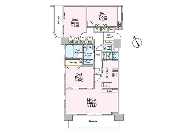3LDK apartment in Nishi Ward, Yokohama, Kanagawa - Photo 1