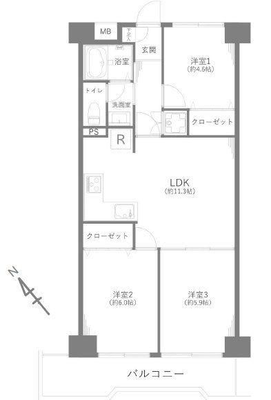 3LDK apartment in Matsudo, Chiba - Photo 1