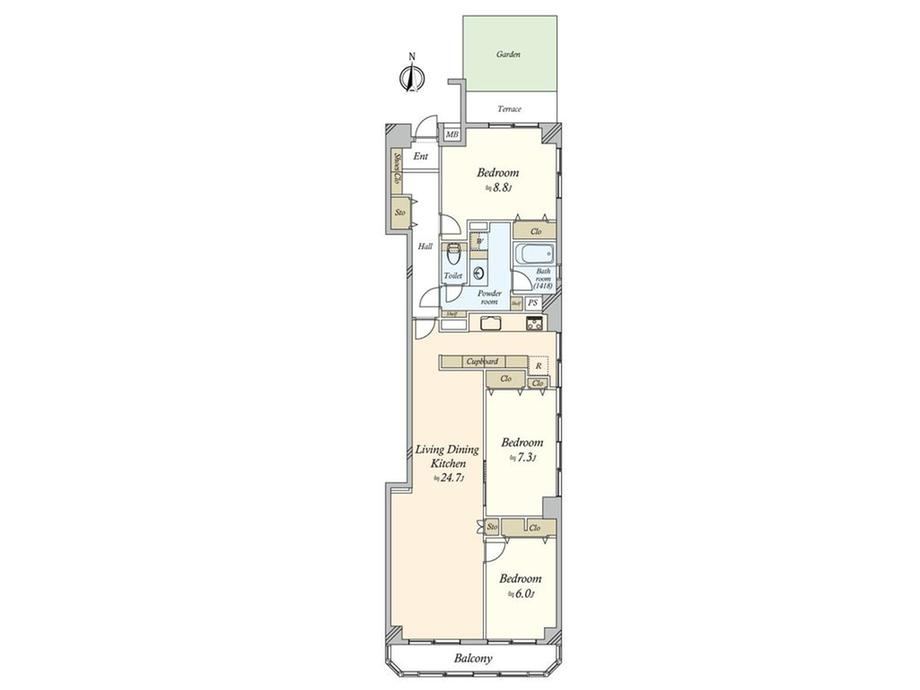3LDK apartment in Meguro Ward, Tokyo - Photo 1