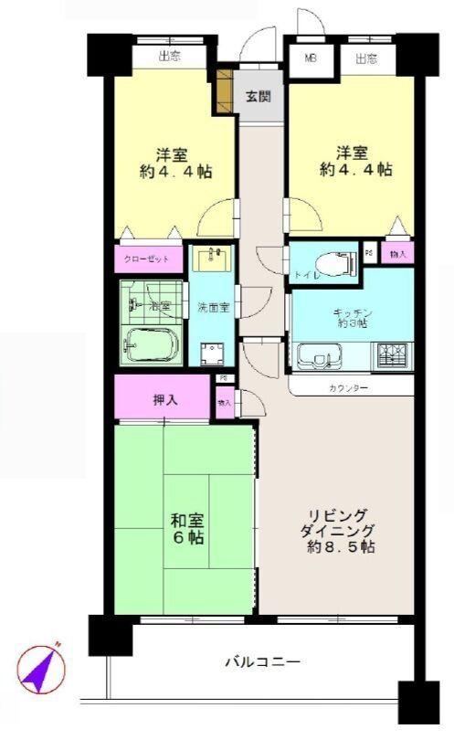 3LDK apartment in Hodogaya Ward, Yokohama, Kanagawa - Photo 1