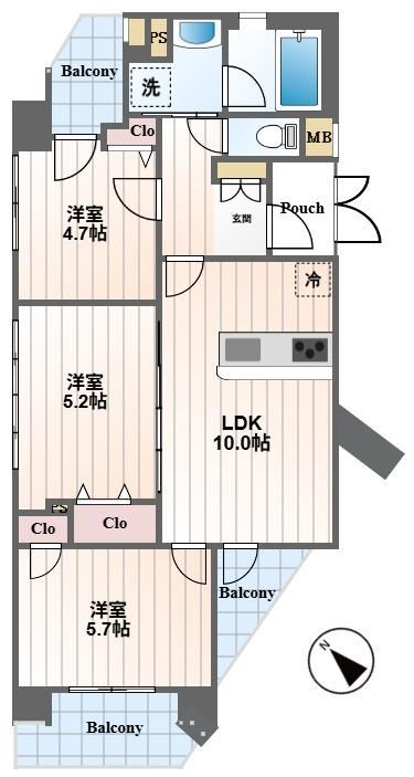 3LDK apartment in Kawasaki Ward, Kawasaki, Kanagawa - Photo 1
