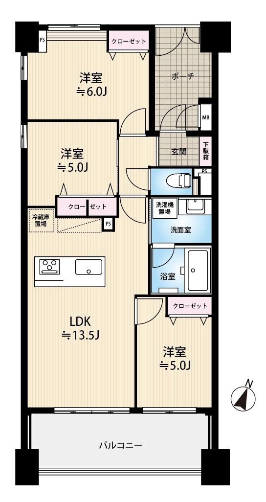3LDK apartment in Minami Ward, Yokohama, Kanagawa - Photo 1
