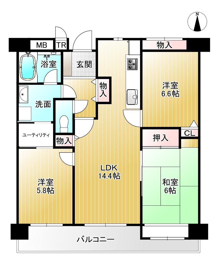 3LDK apartment in Takatsuki, Osaka - Photo 1