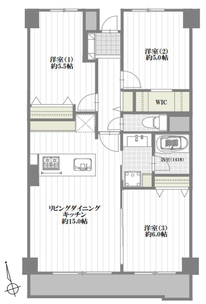 3LDK apartment in Funabashi, Chiba - Photo 1