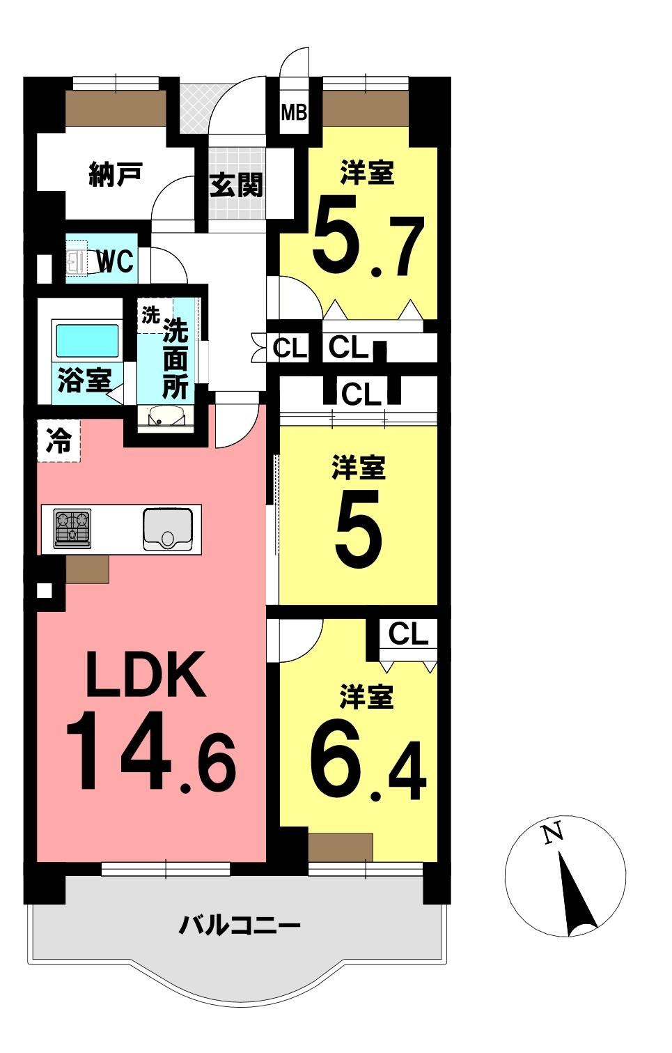 3LDK+S apartment in Chikusa Ward, Nagoya, Aichi - Photo 1