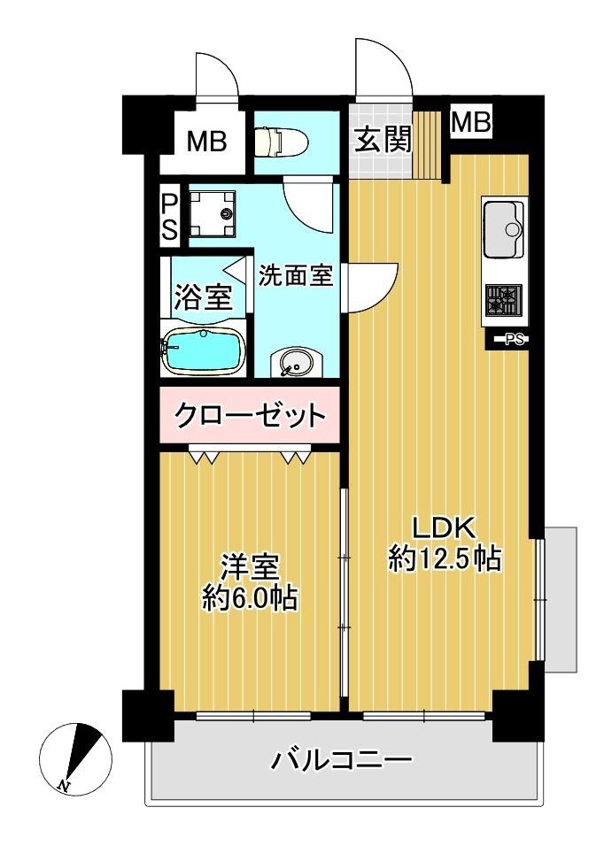 1LDK apartment in Fukushima Ward, Osaka - Photo 1
