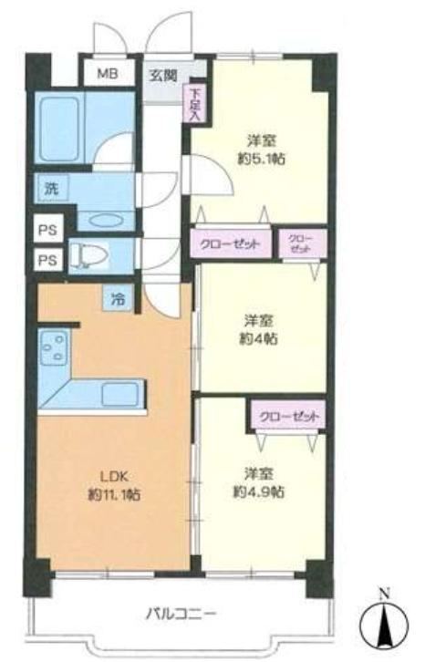 3LDK apartment in Shinjuku Ward, Tokyo - Photo 1