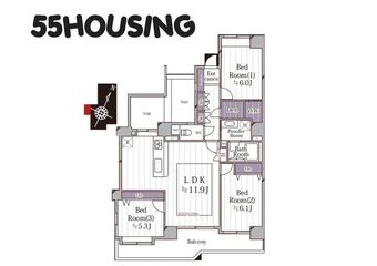 3LDK apartment in Chuo Ward