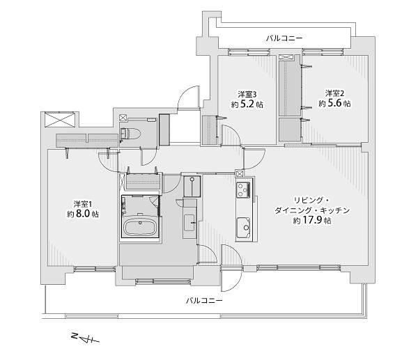 3LDK apartment in Kita Ward, Sapporo, Hokkaido - Photo 1