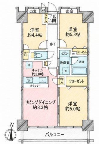 3LDK apartment in Kawagoe, Saitama - Photo 1