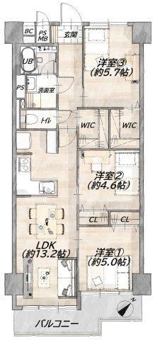 3LDK apartment in Yodogawa Ward, Osaka - Photo 1