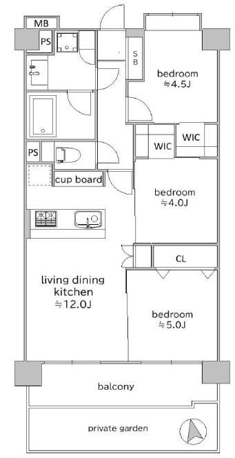 3LDK apartment in Nakano Ward, Tokyo - Photo 1