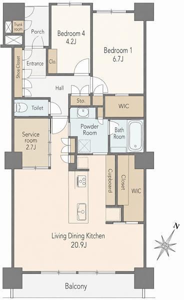 2LDK+S apartment in Minato Ward, Tokyo - Photo 1