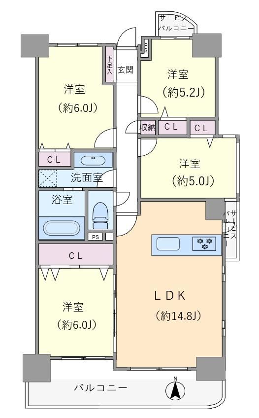 4LDK apartment in Tsurumi Ward, Osaka - Photo 1