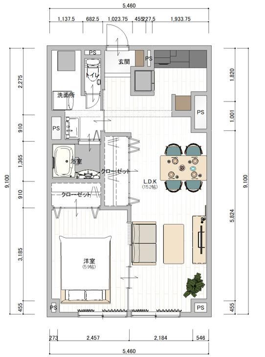 1LDK apartment in Fukui, Fukui - Photo 1