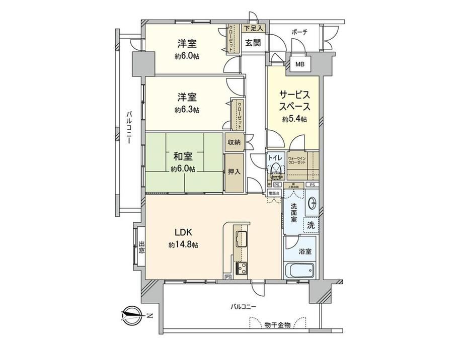 3LDK+S apartment in Hatsukaichi, Hiroshima - Photo 1