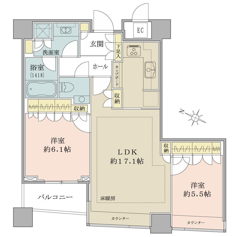 2LDK apartment in Minato Ward, Tokyo - Photo 1