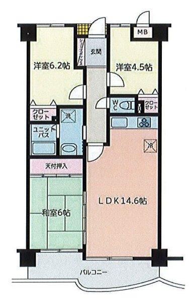 3LDK apartment in Yahatahigashi Ward, Kitakyushu, Fukuoka - Photo 1