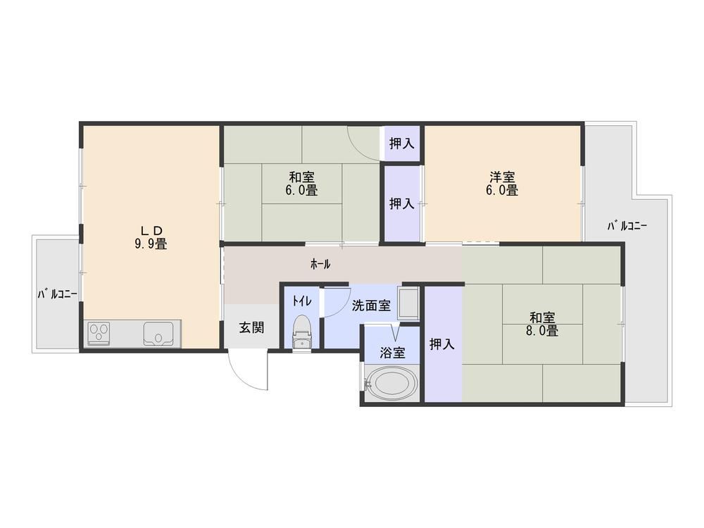 3LDK apartment in Minami Ward, Sakai, Osaka - Photo 1