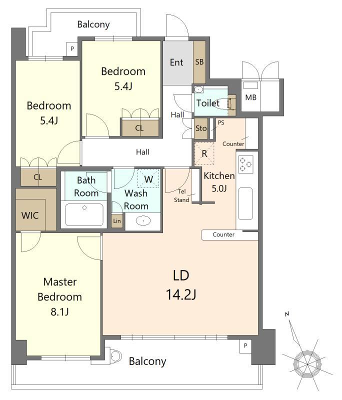 3LDK apartment in Tempaku Ward, Nagoya, Aichi - Photo 1