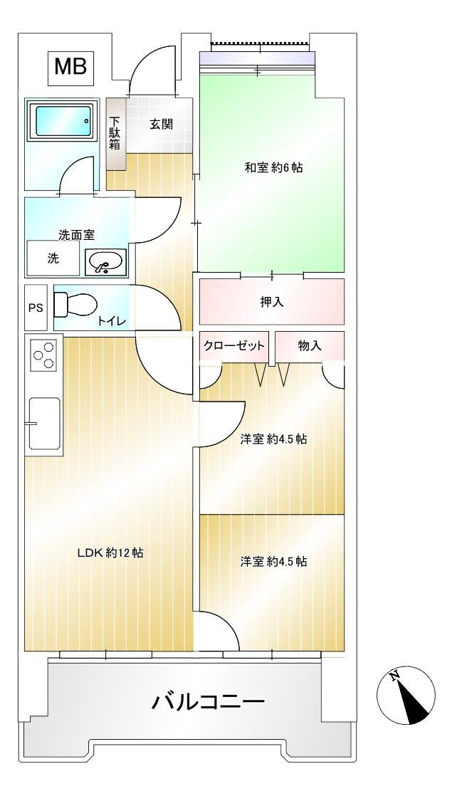 3LDK apartment in Kokurakita Ward, Kitakyushu, Fukuoka - Photo 1