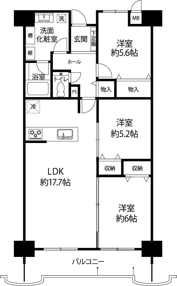 3LDK apartment in Tarumi Ward, Kobe, Hyogo - Photo 1