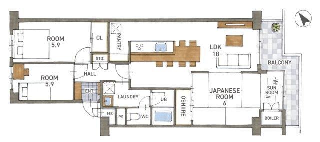 3LDK apartment in Otsu, Shiga - Photo 1
