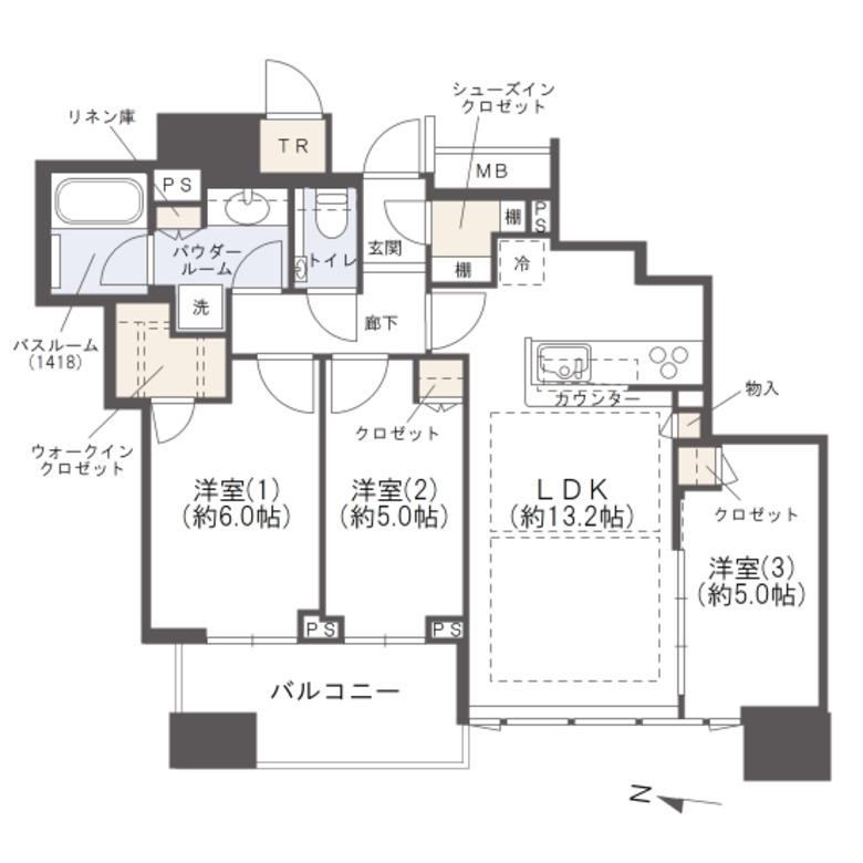 3LDK apartment in Kita Ward, Osaka - Photo 1