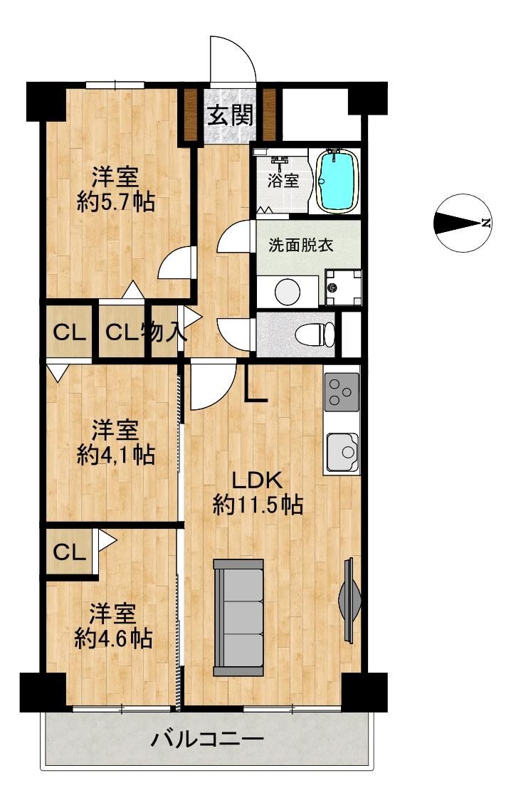 3LDK apartment in Higashiosaka, Osaka - Photo 1