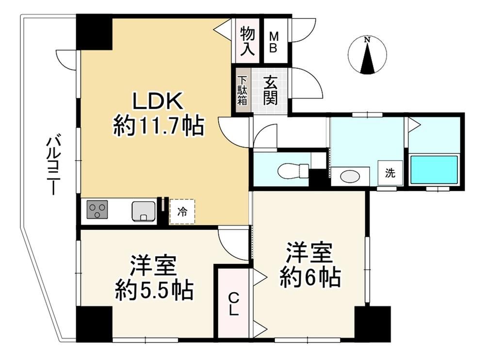 2LDK apartment in Chuo Ward, Kobe, Hyogo - Photo 1