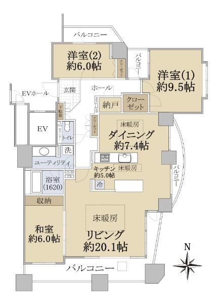 3LDK apartment in Chuo Ward, Sapporo, Hokkaido - Photo 1